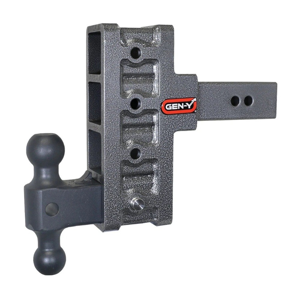 GEN-Y Mega-Duty 21K Adjustable Drop Hitch Dual Ball 3K TW GEN-Y Mega-Duty 21K 3″ Rise 6″ Drop Adjustable Drop Hitch Dual Ball 3K TW