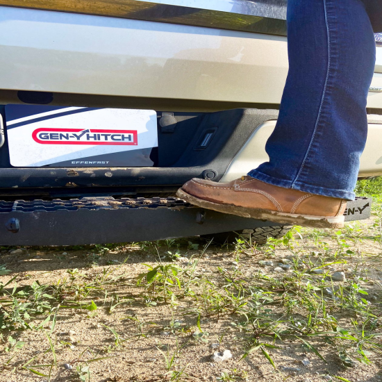 GEN-Y 42″ Serrated Van Hitch Step 600 lb Heavy-Duty GEN-Y 42 inch serrated van hitch step with 2 inch shank, heavy-duty 600 lb capacity