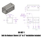 GEN-Y Bolt-On Hitch Reducer Sleeve 2.5" to 2" – Anti-Rattle Adapter GH-007-1 GEN-Y 2.5" to 2" Bolt-On Hitch Reducer Adapter Sleeve GH-007-1 Anti-Rattle USA