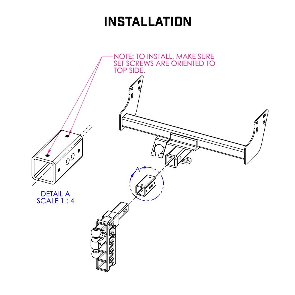 GEN-Y Bolt-On Hitch Reducer Sleeve 2.5" to 2" – Anti-Rattle Adapter GH-007-1 GEN-Y 2.5" to 2" Bolt-On Hitch Reducer Adapter Sleeve GH-007-1 Anti-Rattle USA