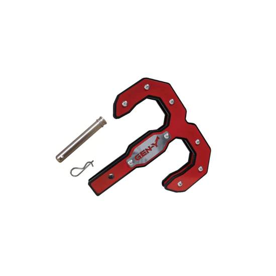 Gen-Y Hulk 32K Double Tow Hook Hitch Step Red Black 2.5-Inch Receiver GH-0075 Gen-Y Hulk 32K Tow Hook and Hitch Step for 2.5" Receiver with Pin and Clip – 32K Towing Capacity, Red and Black Combo