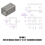 GEN-Y GH-008-1 3" to 2.5" Hitch Reducer Sleeve – Anti-Rattle Adapter GEN-Y 3 to 2.5 Inch Hitch Reducer Sleeve GEN-Y GH-008-1 – Bolt-On Adapter Bushing