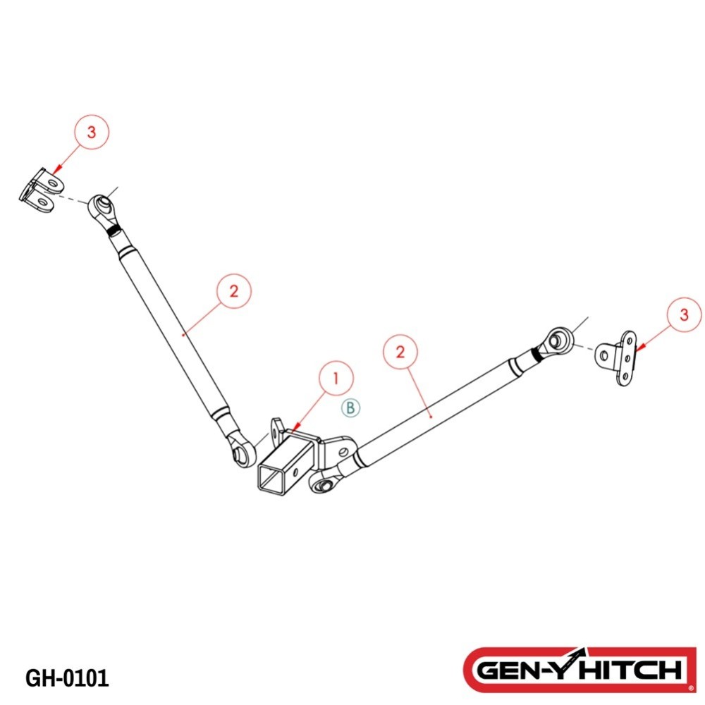 GEN-Y Stabilizer Bracket Kit for 2" Receiver Drop Hitch GH0100-1 GEN-Y Hitch Replacement Bracket Kit for Adjustable Stabilizer Bar 2 Inch Receiver