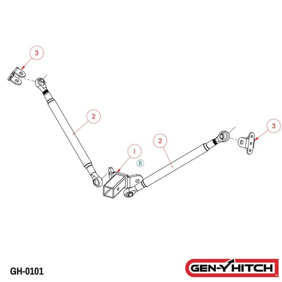 GEN-Y Stabilizer Bracket Kit for 2" Receiver Drop Hitch GH0100-1 GEN-Y Hitch Replacement Bracket Kit for Adjustable Stabilizer Bar 2 Inch Receiver