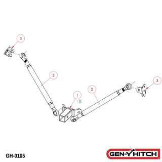 GEN-Y 32K Adjustable Stabilizer Bar Kit for 2-1/2" Receiver Drop Hitch