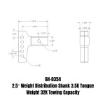 GEN-Y 32K weight distribution drop shank for 2.5 inch receiver, 7-3/4" long