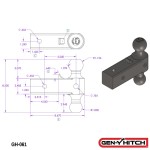 GEN-Y 21K Dual-Ball Adjustable Trailer Hitch – 2.5" Shank, 3K TW GEN-Y 21K Dual-Ball Mount for 2.5 Inch Hitch – Heavy Duty Adjustable Steel Hitch