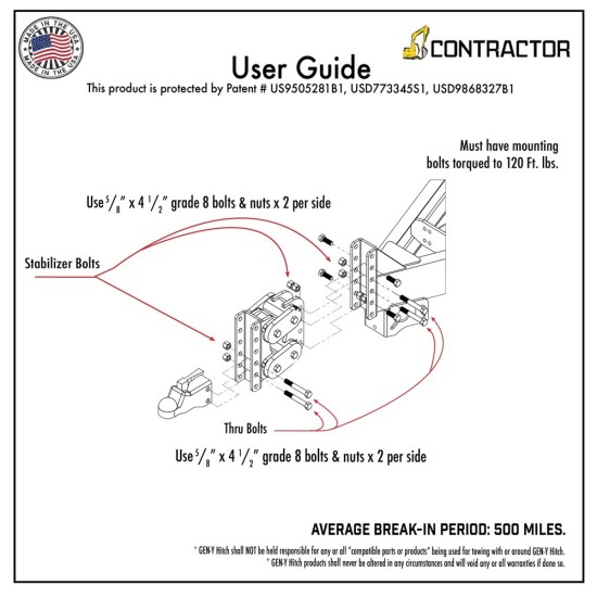 GEN-Y 21K Adjustable Torsion-Flex Trailer Coupler with 5-Position Channel