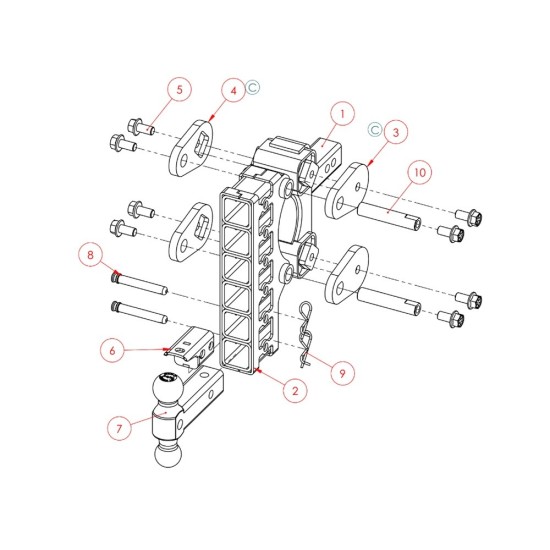 GEN‑Y BOSS 10K Torsion‑Flex 10″ Drop Dual‑Ball Trailer Hitch GEN‑Y BOSS 10K Torsion‑Flex 10-inch drop dual-ball trailer hitch in silver‑vein finish