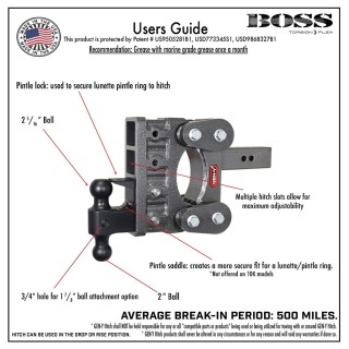 GEN-Y BOSS 16K Torsion-Flex 10″ Adjustable Drop Hitch Dual-Ball GEN-Y BOSS 16K Torsion-Flex 10 Inch Drop Adjustable Trailer Hitch Dual Ball Mount