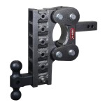 GEN‑Y BOSS 10K Torsion‑Flex 10″ Drop Dual‑Ball Trailer Hitch GEN‑Y BOSS 10K Torsion‑Flex 10-inch drop dual-ball trailer hitch in silver‑vein finish