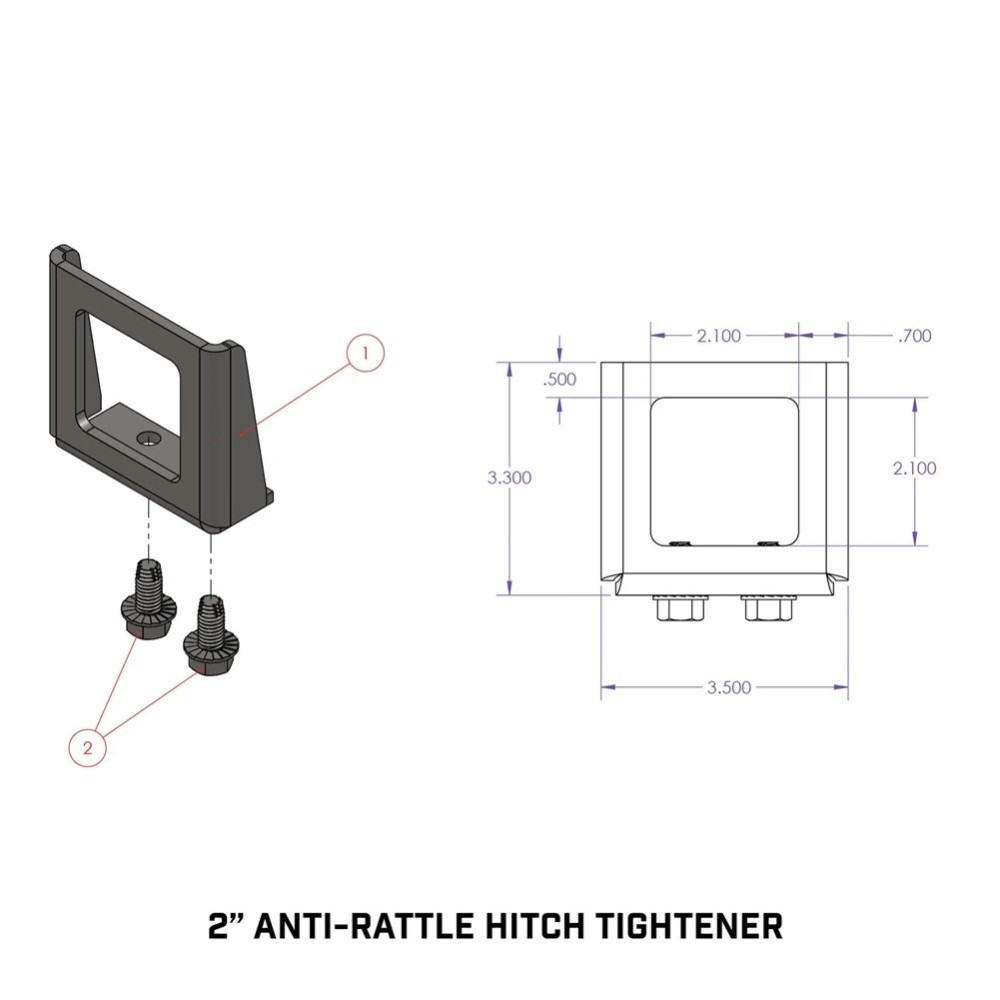 GEN-Y 2 Inch Hitch Anti-Rattle Clamp Silencer – GH102229 GEN-Y 2" Trailer Hitch Anti-Rattle Clamp Silencer – Bolt-On Clamp Style for Towing