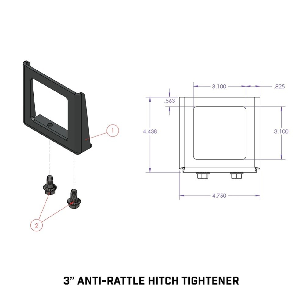 GEN-Y 3 Inch Hitch Anti-Rattle Clamp – Clamp Style Silencer Device GH102269