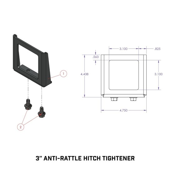 GEN-Y 3" Receiver Hitch Anti-Rattle Clamp – Steel Clamp Style GH102269 GEN-Y 3 Inch Hitch Anti-Rattle Clamp – Clamp Style Silencer Device GH102269