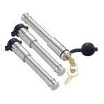 Gen‑Y Trailer Receiver Tow Hitch Lock Set 3‑Pack 5/8x3‑1/8in Stainless Steel Anti‑Theft