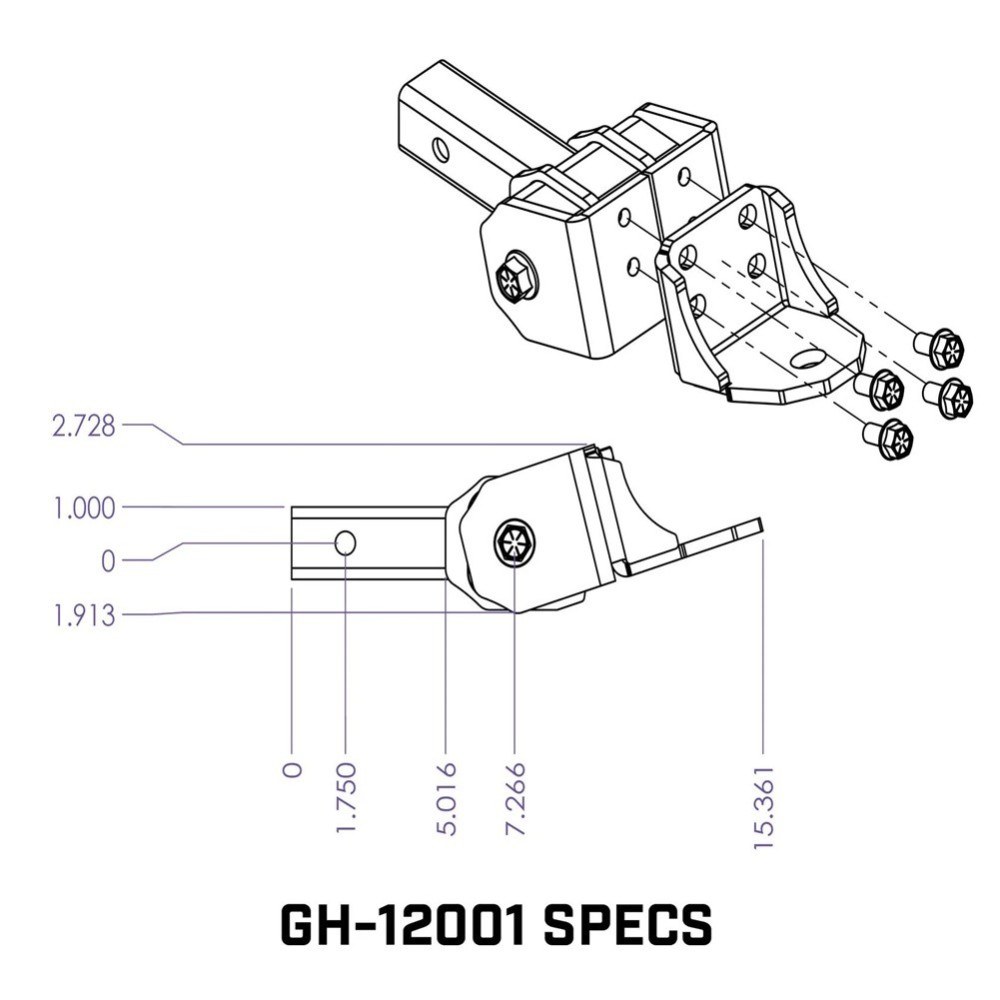 GEN-Y Glyder 7K Torsion-Flex Drop Hitch with 2 Inch Shank and Ball Platform