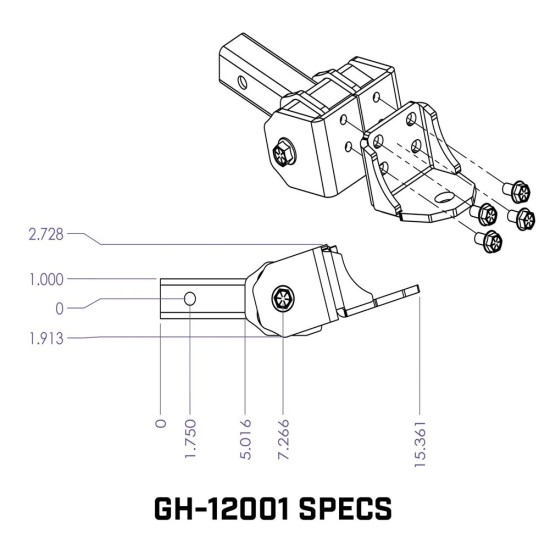 GEN-Y Glyder 7K Torsion-Flex Drop Hitch with 2 Inch Shank and Ball Platform