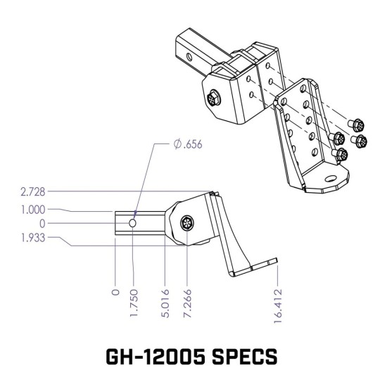 GEN-Y Glyder 7K Drop Hitch – Torsion-Flex, 6" Drop, 2" Shank GEN-Y Glyder Torsion-Flex Hitch with 6 Inch Drop and 2 Inch Shank