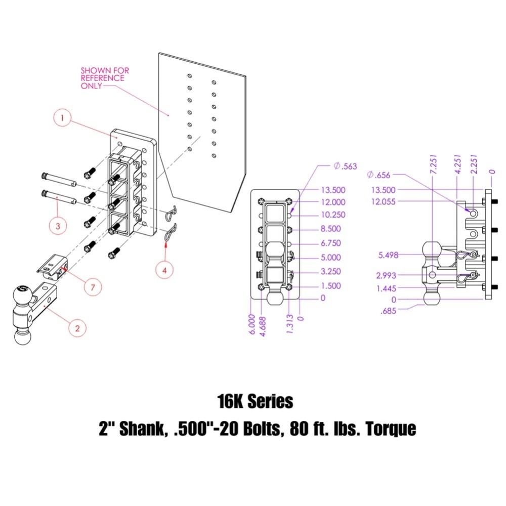 GEN-Y Mega-Duty 16K Bolt-On Adjustable Drop Hitch with Pintle Lock and Dual Ball Mount