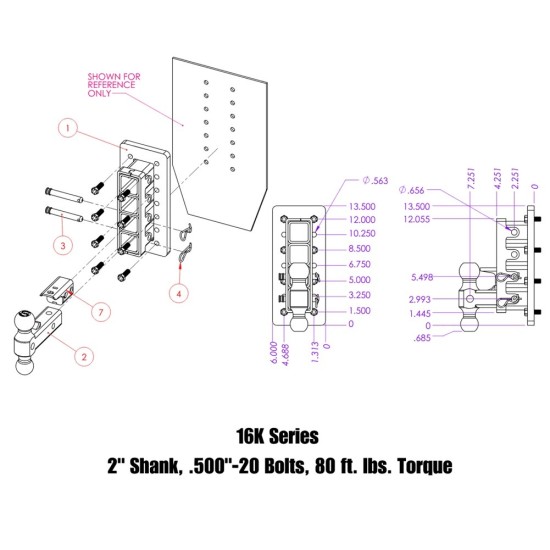 GEN-Y Mega-Duty 16K Bolt-On Adjustable Drop Hitch with Pintle Lock and Dual Ball Mount