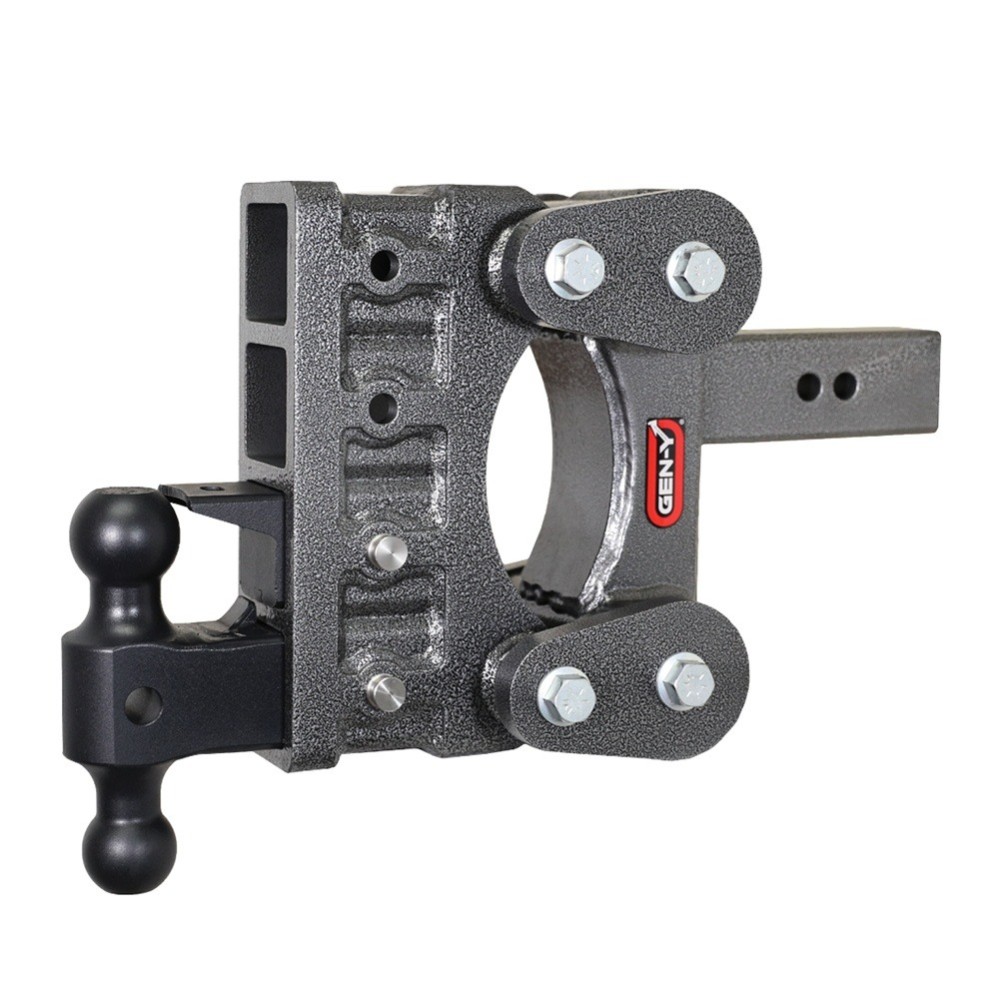 GEN-Y BOSS 21K Torsion-Flex 6 Inch Drop Adjustable Trailer Hitch with Dual Ball