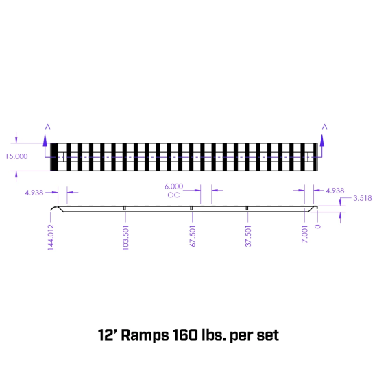 GEN-Y 12 Ft Aluminum Loading Ramps – 15" x 144" Set, 8,000 LB Capacity GEN-Y Hitch 12 Ft Heavy Duty Aluminum Loading Ramp Set – 15x144 Ramps 8000 LB Capacity