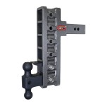 GEN-Y Mega-Duty 32K adjustable drop hitch 2.5″ offset 3″ rise 12″ drop dual-ball pintle lock