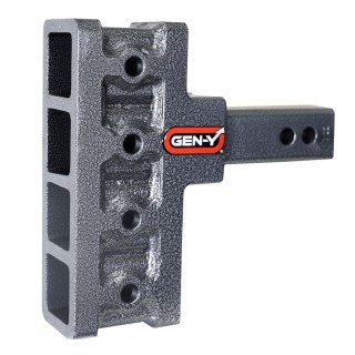 GEN-Y Mega-Duty 16K adjustable drop hitch with 2″ offset shank, silver-vein finish