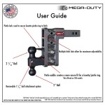 GEN-Y Mega-Duty 16K adjustable drop hitch with 2″ offset shank, silver-vein finish