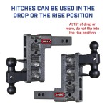 GEN-Y Mega-Duty 16K Adjustable Drop Hitch with Offset Shank & Dual-Ball GEN-Y Mega-Duty 16K adjustable drop hitch, 2-inch offset shank, 5-inch rise, 7.5-inch drop, silver-vein finish