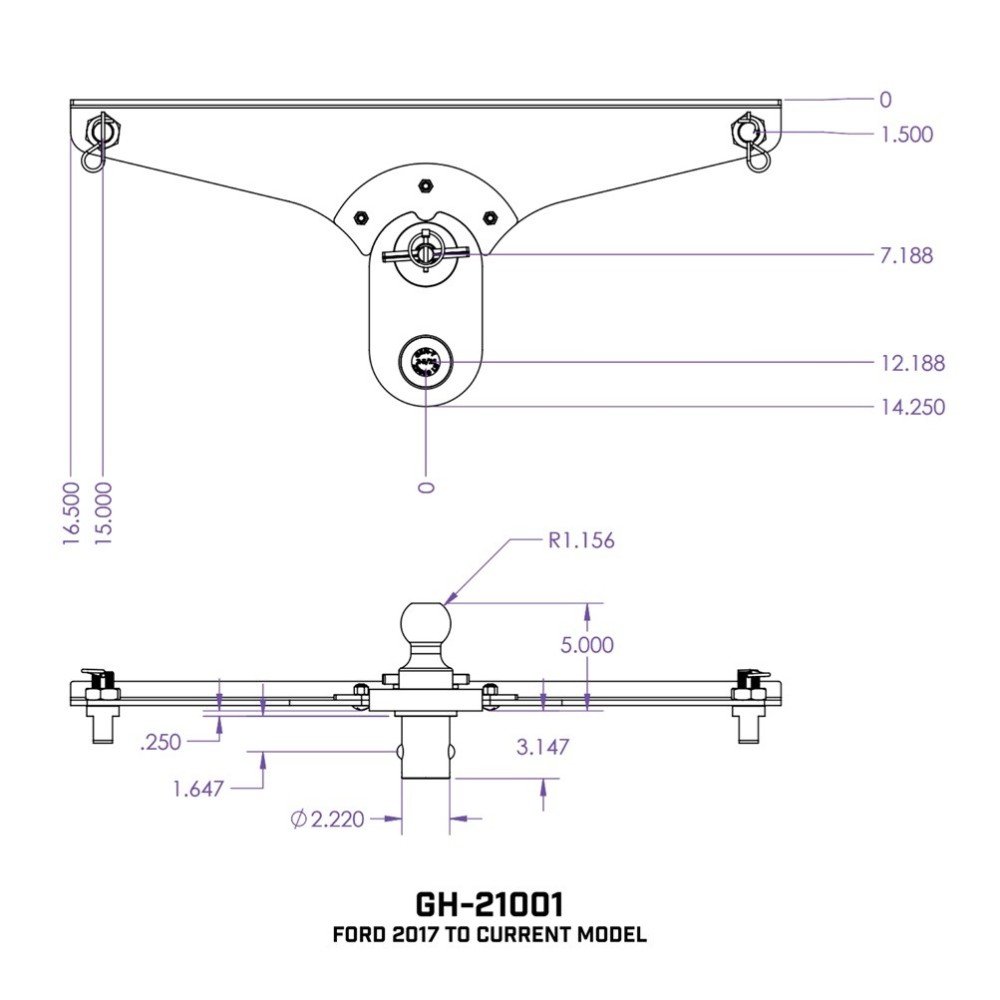 GEN‑Y Gooseneck Offset Ball‑Puck Hitch for Ford F250/F350/F450 GEN‑Y Gooseneck Hitch 5 Inch Offset Ball‑Puck Mount for Ford F250 F350 F450