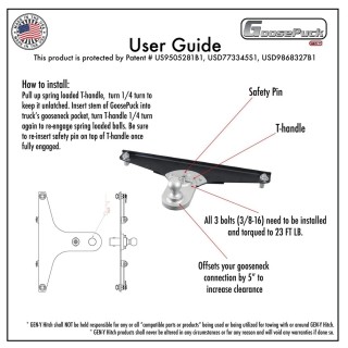 GEN‑Y Gooseneck 5-inch Offset Ball Puck Hitch for 2016–2019 Chevy Silverado & GMC Sierra (25K)