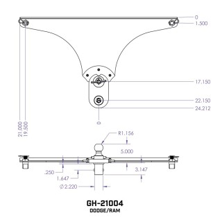 GEN-Y Gooseneck Hitch 5″ Offset Extended Ball Mount for RAM 2500 3500 OEM Puck System