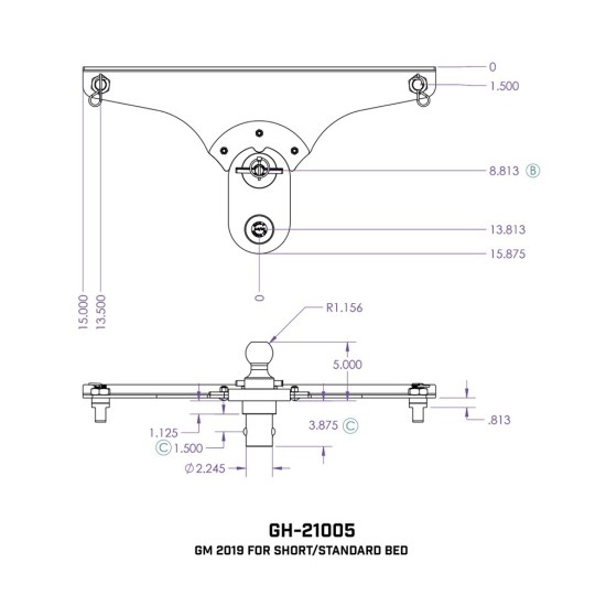 GEN-Y Gooseneck 5″ Offset Ball-Puck Hitch for OEM Chevy GMC Puck System GEN-Y Gooseneck Ball-Puck Hitch 5″ Offset for Chevy Silverado GMC Sierra 2500/3500 Short Bed