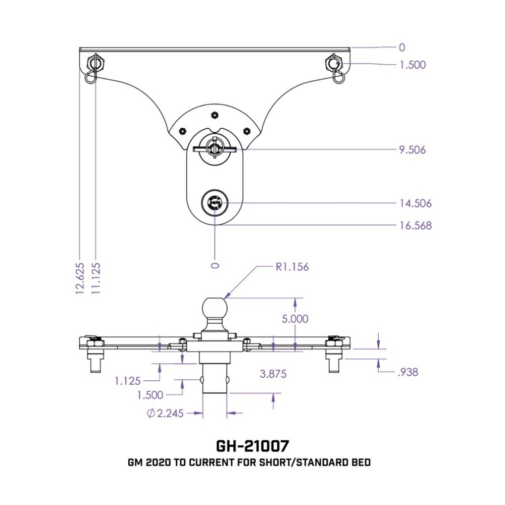 GEN-Y Gooseneck 5″ Offset Ball Puck Mount for Silverado & Sierra Gen-Y Hitch Gooseneck Trailer Hitch 5″ Offset Ball Puck Mount for Chevy Silverado GMC Sierra OEM Puck System