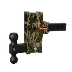 GEN-Y Mega-Duty 16K 2 Inch Offset Shank w/ 2.5 Inch Rise & 5 Inch Drop Adjustable Trailer Hitch Dual-Ball 2 Inch Tow Receiver Mount 2K TW Mossy Oak Hydro Dipped Heavy Duty Truck TJ-GH-214-MO GH-051