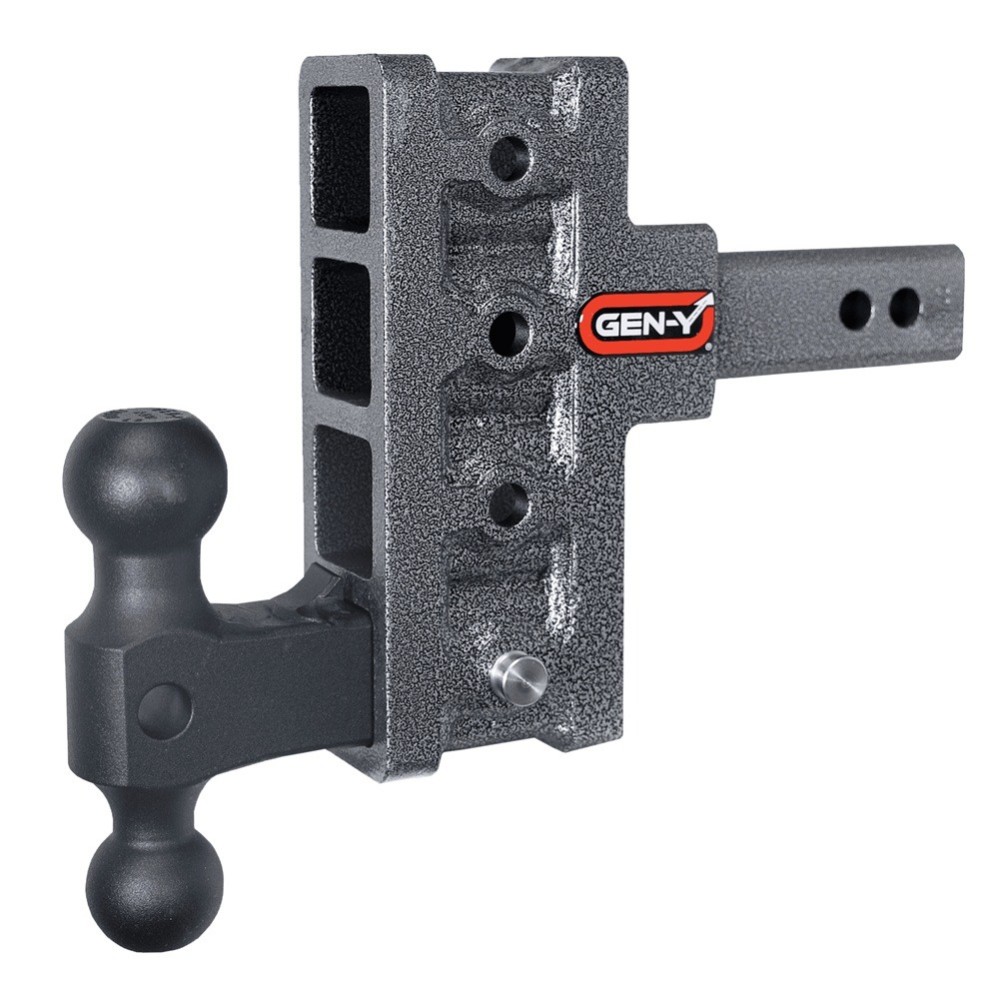 GEN-Y Mega-Duty 16K adjustable drop/rise trailer hitch with dual ball mount