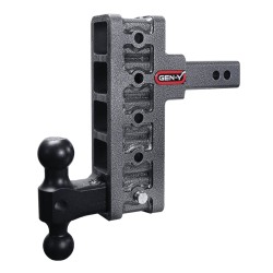 GEN-Y Mega-Duty 16K 2 Inch Offset Shank w/ 2.5 Inch Rise & 7.5 Inch Drop Adjustable Trailer Hitch Dual-Ball 2 Inch Tow Receiver Mount 2K TW Heavy Duty Truck TJ-GH-215 GH-051