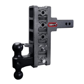 GEN-Y Mega-Duty 16K adjustable drop rise trailer hitch with dual ball mount and pintle lock