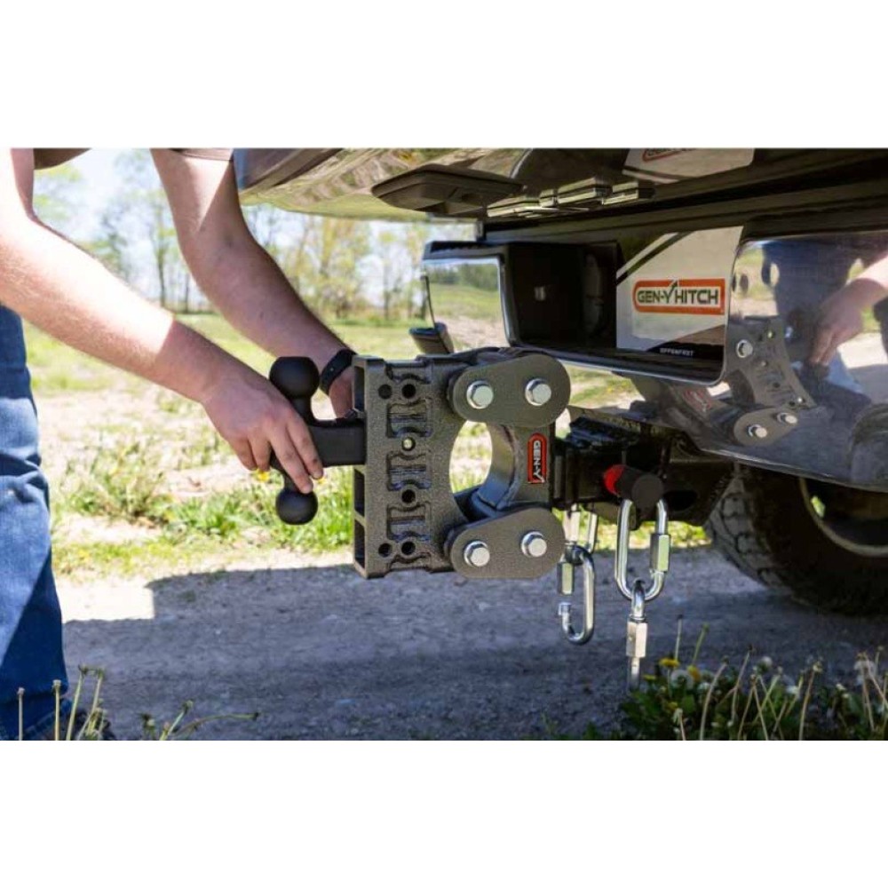 GEN-Y BOSS 10K Torsion-Flex 10″ Drop Dual-Ball Trailer Hitch GEN-Y The BOSS 10K Torsion-Flex 10 Inch Drop Adjustable Dual Ball Trailer Hitch