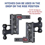 gen-y mega-duty 10k 22.5 inch drop adjustable trailer hitch with stabilizer kit for 2 inch receiver