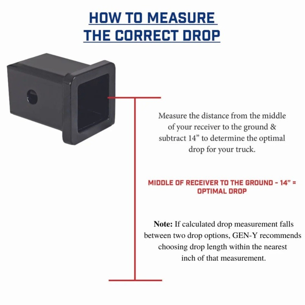 GEN-Y 10K 7.5 Inch Drop Adjustable Trailer Hitch for 2 Inch Receiver