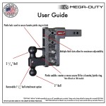 GEN-Y Mega-Duty 10K 10 Inch Drop Adjustable Trailer Hitch 2 Inch Receiver Heavy Duty TJ-GH-305