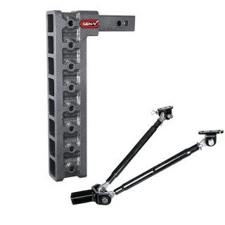 GEN-Y Mega-Duty 10K 17.5" Drop Hitch 2" Receiver with Stabilizer Kit for Trucks GEN-Y Mega-Duty 10K 17.5 Inch Drop Adjustable Trailer Hitch with Stabilizer Kit