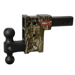 GEN-Y Mega-Duty 10K 5 Inch Drop Adjustable Trailer Hitch Dual-Ball 2 Inch Tow Receiver Mount 1.5K TW Mossy Oak Hydro Dipped Heavy Duty Truck TJ-GH-313-MO GH-031