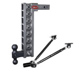 Gen-Y 10K Mega-Duty 17.5 Inch Drop Hitch Stabilizer Kit Dual Ball GEN-Y Mega-Duty 10K adjustable drop hitch 17.5 inch with stabilizer kit dual-ball heavy duty truck