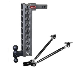 GEN-Y Mega-Duty 10K 20 Inch Drop Adjustable Trailer Hitch w/ Stabilizer Kit Dual-Ball 2 Inch Tow Receiver Mount 1.5K TW Heavy Duty Truck TJ-GH-319 GH-031 GH-0100