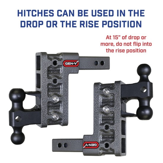GEN-Y Mega-Duty 10K Adjustable Drop Hitch 2 Inch Offset Shank 7.5 Inch Drop GEN-Y Mega-Duty 10K Adjustable Drop Hitch 2 Inch Offset Shank 7.5 Inch Drop