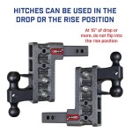 GEN-Y Mega-Duty 16K 17.5 Inch Drop Adjustable Trailer Hitch Heavy Duty Truck Hitch GEN-Y Mega-Duty 16K 17.5 Inch Drop Adjustable Hitch with Stabilizer Kit 2 Inch Receiver