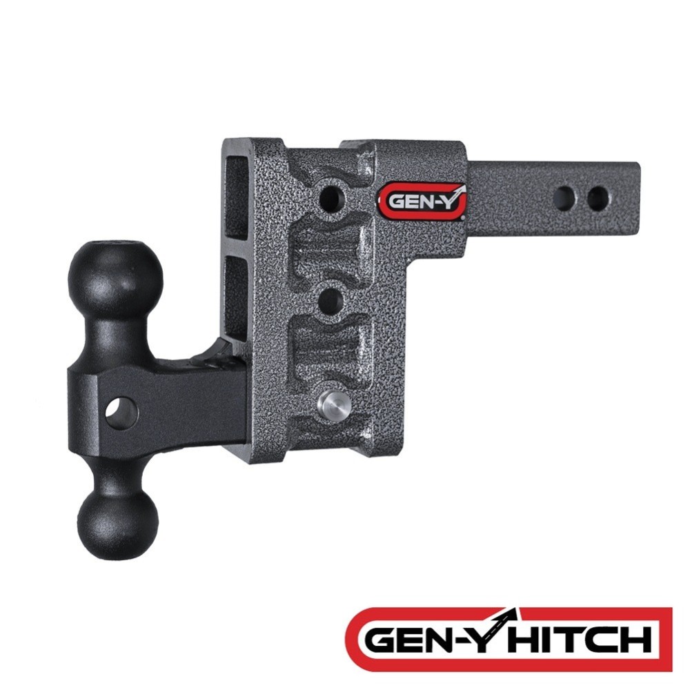 GEN-Y 16K 5″ Drop Adjustable Dual-Ball Trailer Hitch GEN-Y Mega-Duty 16K 5 Inch Drop Adjustable Dual-Ball Trailer Hitch